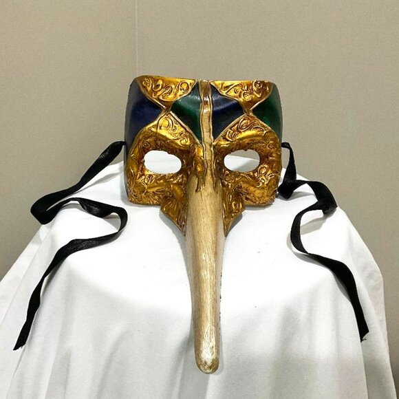 Venetian Long Nose Mask handmade from Venice, Italy - Picture 1 of 5